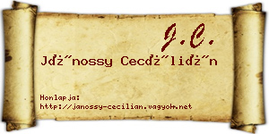 Jánossy Cecílián névjegykártya